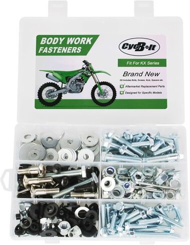 مجموعة مسامير الجسم 220 قطعة مناسبة لـ KX85 KX60 KX100 KX65 KX250 KX125 KX250X KX500 KX450X KX250F KX450F KX80 KX112 KX420 مجموعة مسامير تثبيت مسامير الدراجة الترابية in Kuwait