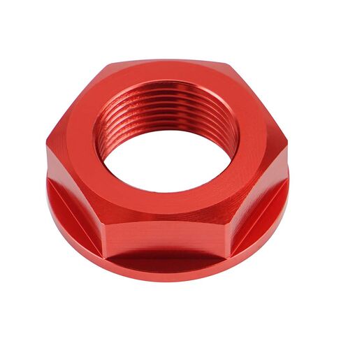 NICECNC الأحمر المحور الخلفي رمح قفل الجوز حافة M22xP1.5 CNC الخام الألومنيوم متوافق مع هوندا CR125R 2000-2007، CR250R 2000-2007، CRF250R 2004-2021، CRF450R 2002-2021، CRF250RX 2019-202، انظر الإعداد in Kuwait