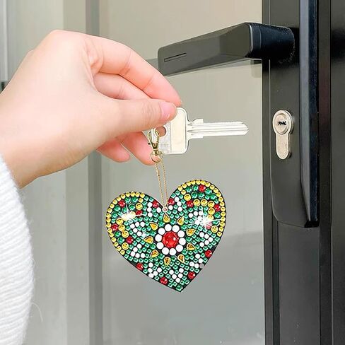 LazyFold 5Pcs Diamond Art Painting Keychain Kits for Adults,Datura Theme Pattern Diamond Painting Keychain Ornaments Key Ring Art Pendant Fall Festival Decor in Saudi Arabia