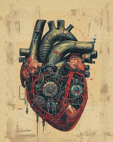 AUKVLZS Mechanic Engine Heart Steampunk Paint by Numbers Kit DIY Paint by Numbers Artwork Adults Beginners 40x50cm in Kuwait