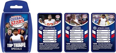 لعبة بطاقات Top Trumps لنجوم كرة القدم الأمريكية - ألعاب عائلية للأطفال والكبار - ألعاب تعليمية - ألعاب بطاقات للأطفال للاعبين وأكثر - ألعاب حرب الأطفال - حروب البطاقات - للأطفال بعمر 6 سنوات فما فوق in Kuwait