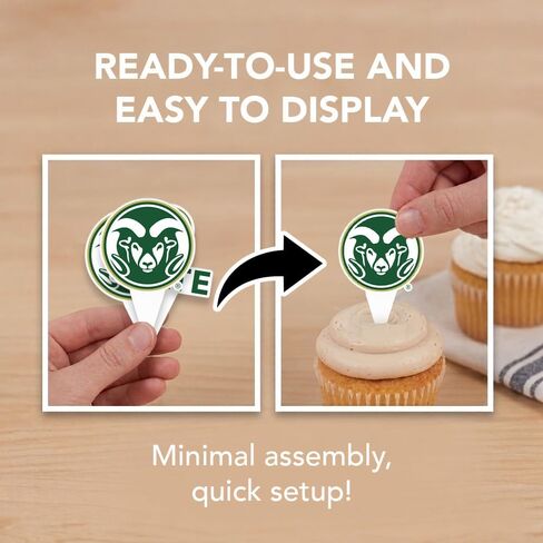 Desert Cactus Colorado State University Cupcake Topper and Cake Toppers Set - CSU Rams 25 Pcs Food Party Supplies, Decorations, Graduation and Game Day in Kuwait