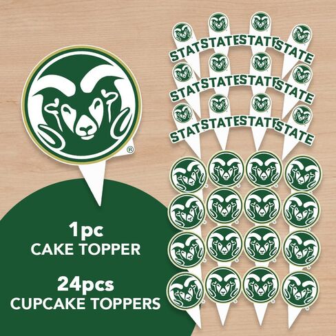 Desert Cactus Colorado State University Cupcake Topper and Cake Toppers Set - CSU Rams 25 Pcs Food Party Supplies, Decorations, Graduation and Game Day in Kuwait