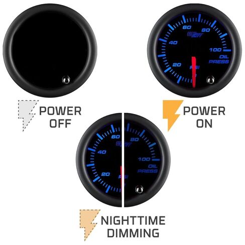 مجموعة لوحة القيادة المخصصة GlowShift Tinted 7 Color 6 Gauge - 3-3/8 بوصة (85 مم) عداد السرعة ومقياس سرعة الدوران - 2-1/16 بوصة (52 مم) مستوى الوقود وضغط الزيت ودرجة حرارة الماء ومقاييس الفولت - تتضمن أجهزة استشعار وأسلاك in Kuwait