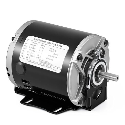 Bonvoisin Blower Motor 1/2HP Ball Bearing Belt Drive Blower Motor 48Y Frame 1715RPM ODP Single Phase Electric Motor, 1/2" Keyed Shaft, 1.6" Shaft Length, CCW/CW Rotation, 110V, 7.8 Amps in Kuwait