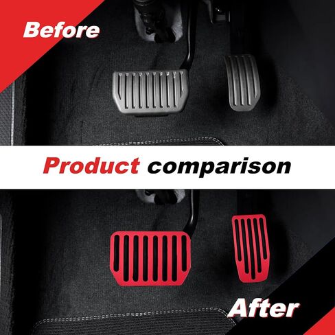 Auto Aluminum Pedal Covers Accessories, Non-Slip Performance Foot Pedal Pads Set, Brake Accelerator Pedal Covers Compatible with Tesla 2016-2025 Model 3 Model Y, Silver in Saudi Arabia
