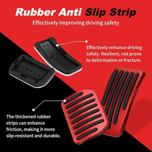 Auto Aluminum Pedal Covers Accessories, Non-Slip Performance Foot Pedal Pads Set, Brake Accelerator Pedal Covers Compatible with Tesla 2016-2025 Model 3 Model Y, Silver in Saudi Arabia