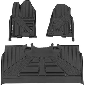 Rough Country Flex-Fit Floor Mats for Ram 1500 (2025-2026) Crew Cab - Front & Rear Set, Custom All-Weather Non-Slip TPE Liners with Spill Saver Lip in Kuwait