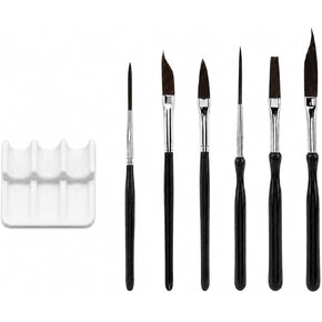 6 Pcs Pinstripe Brushes, High Performance Striping Brushes with Paintbrush Holder, Includes Long Liner, Script Liner, Sword, Cat Tongue, Sign Painting Brush for Detailing and Lettering in Saudi Arabia