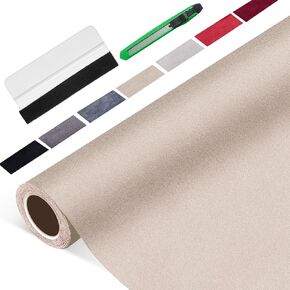 Suede Wrap for Car Interior 16" x 59" - Beige Self Adhesive Suede Fabric, Easy Peel Suede Interior Wrap for Car & Home Decor in Kuwait
