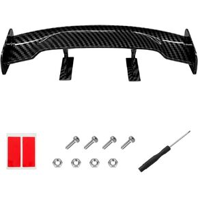Car Mini Spoiler Wing, 9.6 Inch Self-Adhesive Car Rear Tail Decorative Spoiler Wing Without Perforation, Tiny Trunk Tail Wings Automotive Exterior Accessories for Women Men (Carbon Fiber) in Saudi Arabia
