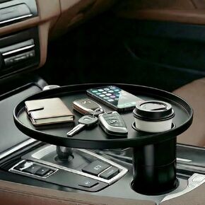 Car Tray, Height-Adjustable Car Food Tray & Cup Holder Table, 360° Rotating Car Desk for Laptop, Steering Wheel Tray, Car Accessories Universal for Most Vehicles in Kuwait
