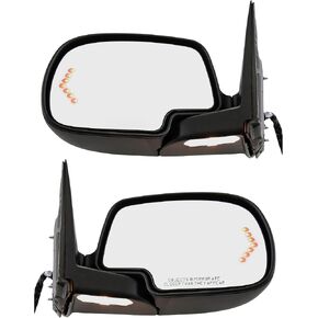 Garage-Pro Driver & Passenger Side Power Heated Mirrors for Chevrolet Silverado 1500 Tahoe 2003-2006 Power Fold With Signal Light; Without Blind Spot Monitor & Auto-Dimming Paintable Extended Cab in Kuwait