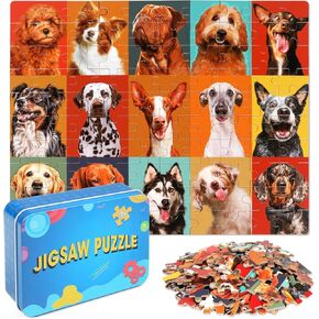 LELEMON World Map Puzzles for Kids Ages 4-8,100 Pieces World Sea Map Jigsaw Puzzles in a Metal Box,Fun World Map Learning Educational Toys for Boys Girls in Saudi Arabia