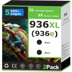 936XL 936e Black Ink Cartridges Compatible for HP 936 Black Ink Cartridges Combo Pack Work with HP Printer OfficeJet Pro 9120e 9125e 9130e 9135e 9110 9128 9122e 9730e Printer Ink Black 936XL (2 Pack) in Saudi Arabia