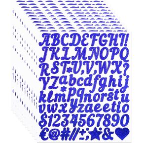 12 Sheets 1 Inch Glitter Letter Number Stickers, 1044 Pieces Self-Adhesive Vinyl Sparkle Alphabet Label Decals for Scrapbook, Journal, Greeting Cards, Crafts, Bottles - Green in Saudi Arabia