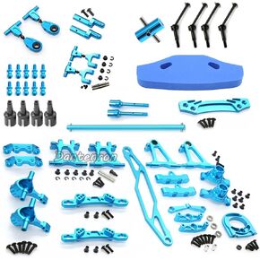 RC TT-02 Full Set Upgrade Part Kit Aluminum Drive Shaft Swing Arm Steering Cup CVD Bumper Suspension Arms Motor Base Differential Cup For Tamiya TT02 Upgrade Part 1/10 On Road Car (Blue) in Kuwait