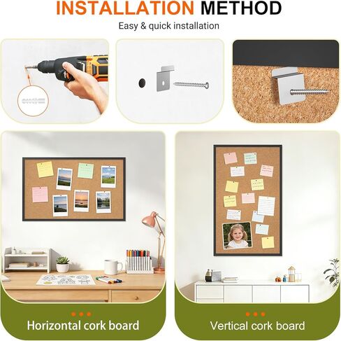 Forlogic Cork Board Bulletin Board with Black Wood Frame， 32 x 48 Large Corkboard Pin Board for Wall,Office,Home and School in Saudi Arabia