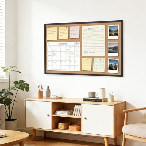 Forlogic Cork Board Bulletin Board with Black Wood Frame， 32 x 48 Large Corkboard Pin Board for Wall,Office,Home and School in Saudi Arabia