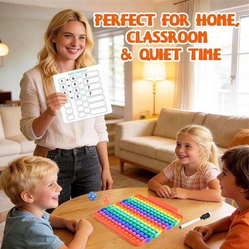 Multiplication Games for Kids, 12x12 Multiplication Board with Rainbow Charts, Double-Sided Sensory Math Learning Games with Dry Erase Marker, Addition & Multiplication in Kuwait