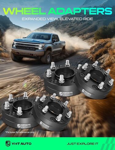 YHTAUTO 5x135 إلى 6x135 محولات العجلات المركزية 2 بوصة متوافقة مع Ford F-150، Expedition، Lincoln Navigator، محولات الإطارات مع M14X2.0 و12.9 ترصيع درجة، 87.1 مم Hub Bore 4PCS أسود in Kuwait