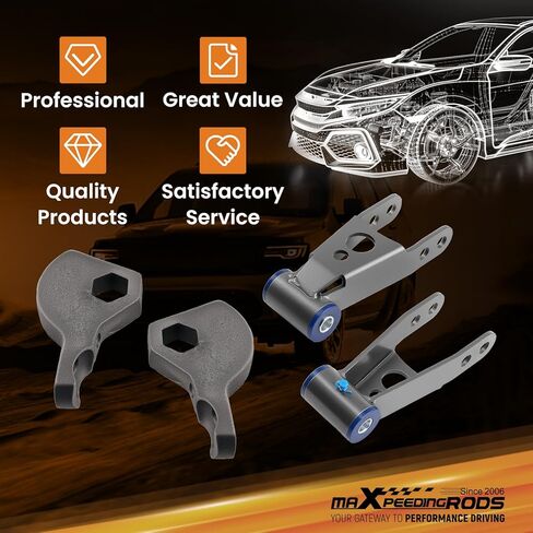 طقم رفع التسوية maxpeedingrods لسيارة دودج دورانجو 1998-2003 4WD، طقم رفع التعليق الأمامي 1-3 بوصة و2 بوصة خلفي مع تركيب زرك الشحوم، مفتاح مزور مطور in Kuwait