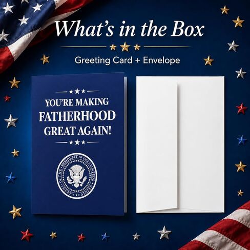 Talking Father’s Day Card with Sound, Funny Patriotic Audio Greeting Card for Dad Husband Grandpa, 35-Second Voice Message, 5x7 Best Dad Gift from Son Daughter Wife in Kuwait