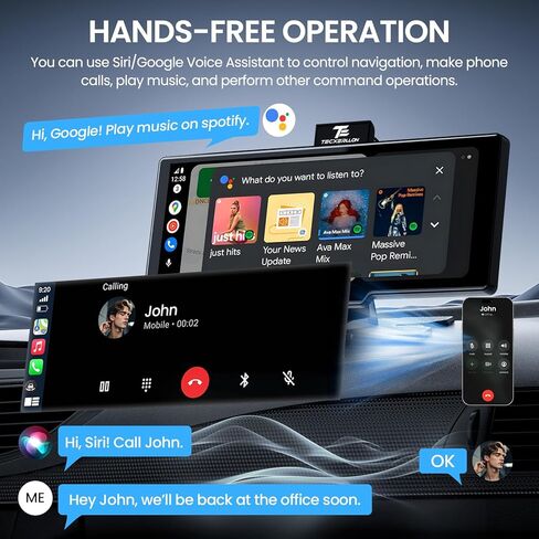 10.26 "شاشة Carplay اللاسلكية للسيارة مع كاميرا 4K Dash Cam و 1080 بكسل احتياطية ، ومستقبلات صوت سيارة محمولة مع Carplay و Android Auto ، GPS Mavigation ، AirPlay ، Link Link in Kuwait