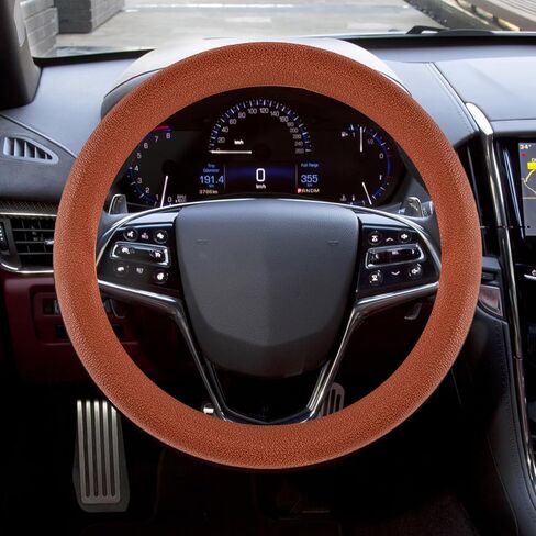 Silicone Steering Wheel Cover, Universal Fit, Brown, Anti-Slip, Soft Touch, for 14-15.7 in Steering Wheels in Saudi Arabia