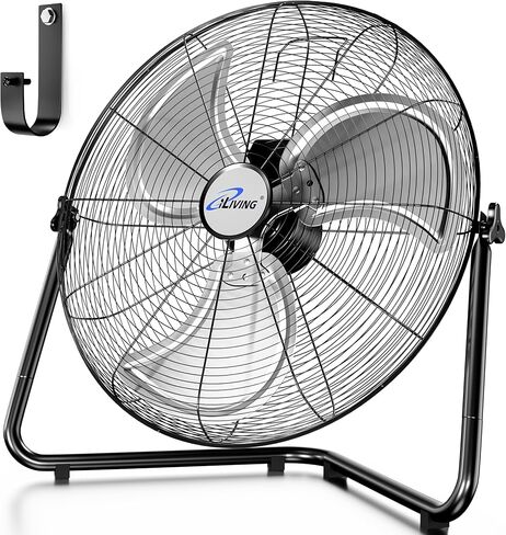 iLIVING 24" High Velocity Drum Fan Industrial, Commercial, Residential Air Circulator for Garage, Shop, Patio, Barn, Greenhouse, Speed Control 7700CFM, UL Listed,Black in Saudi Arabia