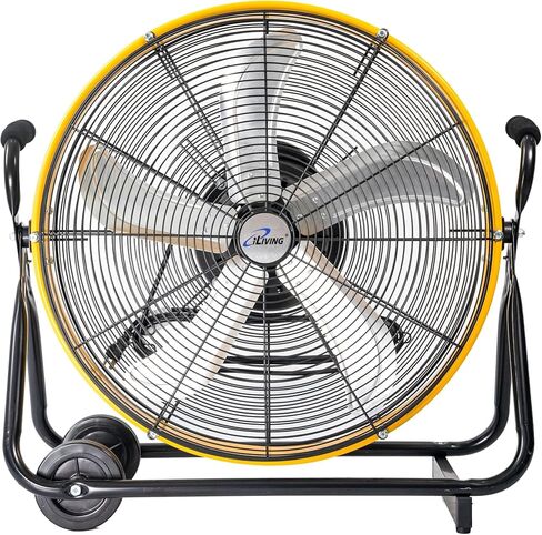 iLIVING 24" High Velocity Drum Fan Industrial, Commercial, Residential Air Circulator for Garage, Shop, Patio, Barn, Greenhouse, Speed Control 7700CFM, UL Listed,Black in Saudi Arabia