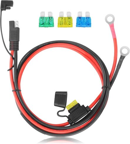 SAE Battery Connector, 10AWG SAE to Ring Terminal Cable with 15A 20A 30A Protection Fuse 2-Pin SAE Quick Disconnect Battery Terminal Extension Cable for Motorcycle RVs Boats 4Ft in Saudi Arabia