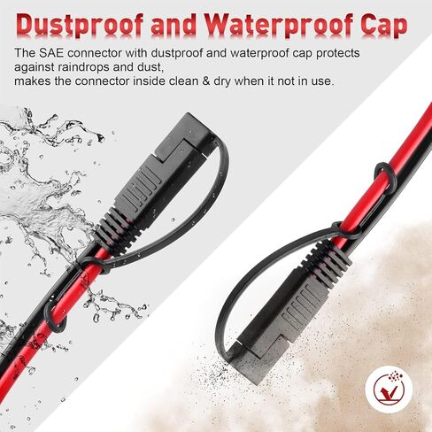 SAE Battery Connector, 10AWG SAE to Ring Terminal Cable with 15A 20A 30A Protection Fuse 2-Pin SAE Quick Disconnect Battery Terminal Extension Cable for Motorcycle RVs Boats 4Ft in Saudi Arabia