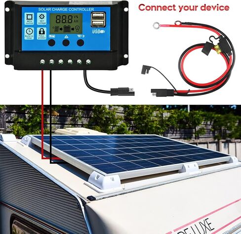 SAE Battery Connector, 10AWG SAE to Ring Terminal Cable with 15A 20A 30A Protection Fuse 2-Pin SAE Quick Disconnect Battery Terminal Extension Cable for Motorcycle RVs Boats 4Ft in Saudi Arabia