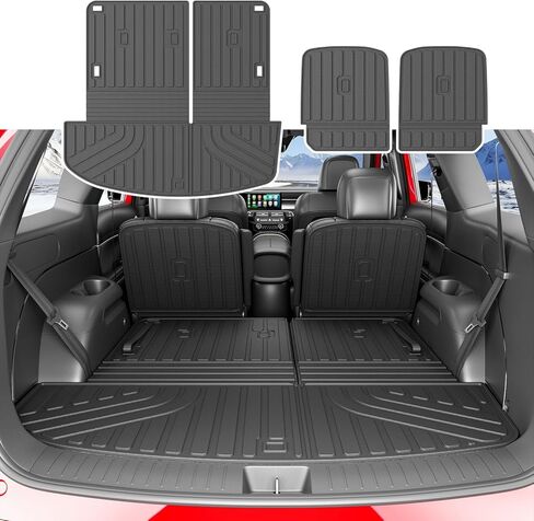 xipoqix 7 Seats Cargo Mat Compatible with 2026 Palisade 2nd Backrest Mats Fuel Kick Mats TPE Replacement for 2026 Palisade Accessories (Trunk Mat with Backrest Mat+2nd Row Backrest Mat) in Saudi Arabia
