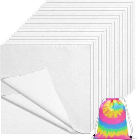 20pcs 10x10 Inch White Cotton Fabric Squares, Cotton Precut Quilting Fabric Bundles, Embroidery Cloth for Craft Lovers DIY Sewing Crafting in Kuwait