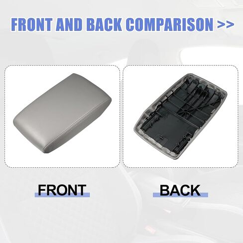 X AUTOHAUX Car Center Console Lid Armrest Seat Box Cover Protector for Toyota Highlander 3.5L 2008-2014 Armrest Cover Pad Faux Leather Gray in Saudi Arabia