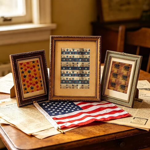 24 Sheets Vintage Patriotic Scrapbook Paper, 12 Styles Retro Red Blue Stars Flags Stripes Patterns Decorative Craft Paper Folded Flat for 4th of July Card Making Photo Album Decor, 11.8'' x 11.8' in Saudi Arabia