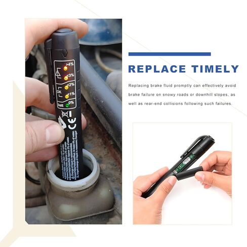 قلم اختبار سائل سائل الفرامل، محلل سائل هيدروليكي للسيارة مع 5 مؤشرات LED، قلم اختبار سائل فرامل السيارة عالي الدقة لـ DOT 3 DOT 4 DOT 5.1، ملحقات السيارة in Kuwait