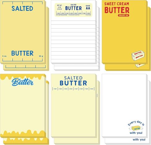 Sayglossy 12 Pcs Cute Butter Sticky Notes Funny Notepads Aesthetic Sticky Notes with 50 Sheets Each for Students Office School Journaling Scrapbooking Back to School Supplies 3.9 x 5.5 Inches in Kuwait