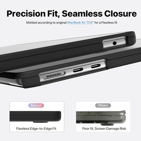 Soonjet FlexArmor for MacBook Air 13 inch Case | M5 M4 M3 M2 2026 2025-2022 | Hybrid Design, Cushioned Edges | Anti-Crack Upgrade | Clear Cover 13.6'' Laptop Hard Shell A3449 A3240 A3113 A2681 in Saudi Arabia