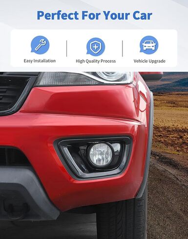 غطاء مصباح الضباب الأمامي لسيارة Chevy Colorado 2014-2020 ملحقات خارجية لإطار مصباح الضباب الأمامي، أسود in Kuwait