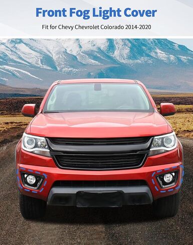 غطاء مصباح الضباب الأمامي لسيارة Chevy Colorado 2014-2020 ملحقات خارجية لإطار مصباح الضباب الأمامي، أسود in Kuwait