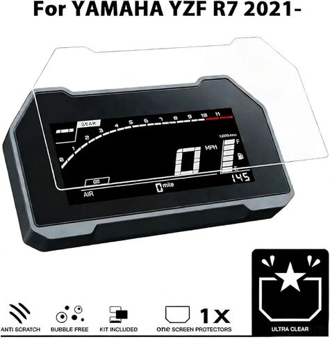 Motorcycle Dashboard Screen Protector Ultra Clear PVC Plastic Waterproof Screen Protector Replacement Fit for Yamaha YZF R7 YZF-R7 2021-2023 in Saudi Arabia