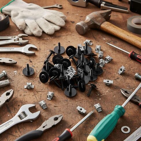 50 Sets M4.2-1.41 (#8) Bumper Cover Fender Liner Screw Nut Fender Liner Splash Shield Bolt Screw Bumper Fastener Clips 11609952 11548270 Compatible with Common Popular Automotive Models in Saudi Arabia