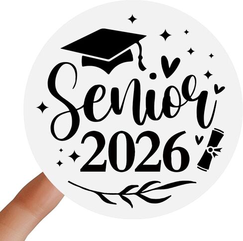 120 x Class of 2026 Graduation Stickers – Black & White Senior Labels – Graduation Party Favor Stickers for Invitations, Envelopes & Gift Bags (1.6 Inch Round) in Saudi Arabia
