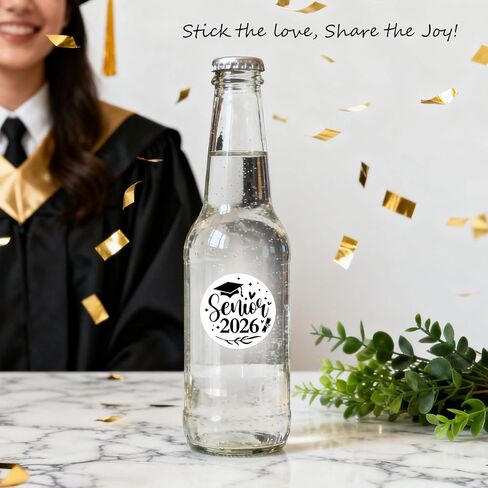 120 x Class of 2026 Graduation Stickers – Black & White Senior Labels – Graduation Party Favor Stickers for Invitations, Envelopes & Gift Bags (1.6 Inch Round) in Saudi Arabia