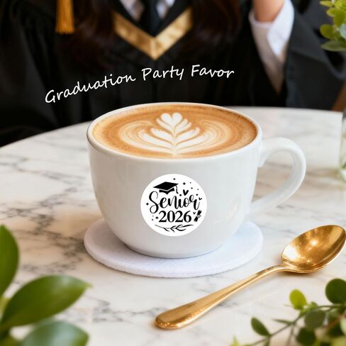 120 x Class of 2026 Graduation Stickers – Black & White Senior Labels – Graduation Party Favor Stickers for Invitations, Envelopes & Gift Bags (1.6 Inch Round) in Saudi Arabia
