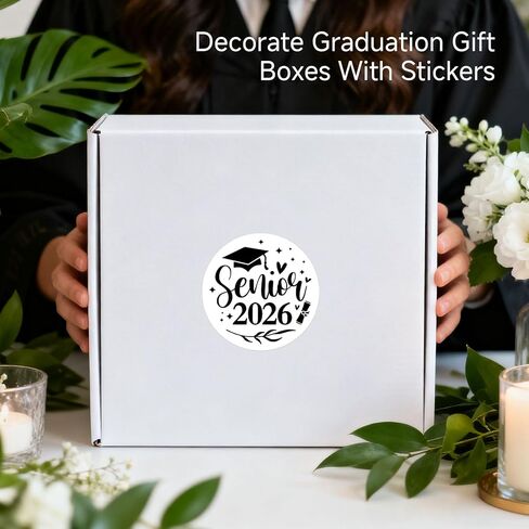120 x Class of 2026 Graduation Stickers – Black & White Senior Labels – Graduation Party Favor Stickers for Invitations, Envelopes & Gift Bags (1.6 Inch Round) in Saudi Arabia