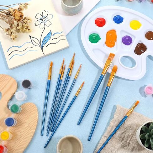 330 Pcs Painting Brushes Palettes Set, Including 300 Paint Brushes and 30 Pcs Palettes Nylon Brush Head Suitable for Oil Watercolor Art Painting in Saudi Arabia